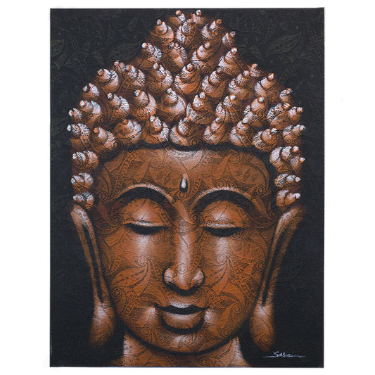 Buddha Painting - Copper Brocade Detail. Sizes: H:80 W:60 D:3cm