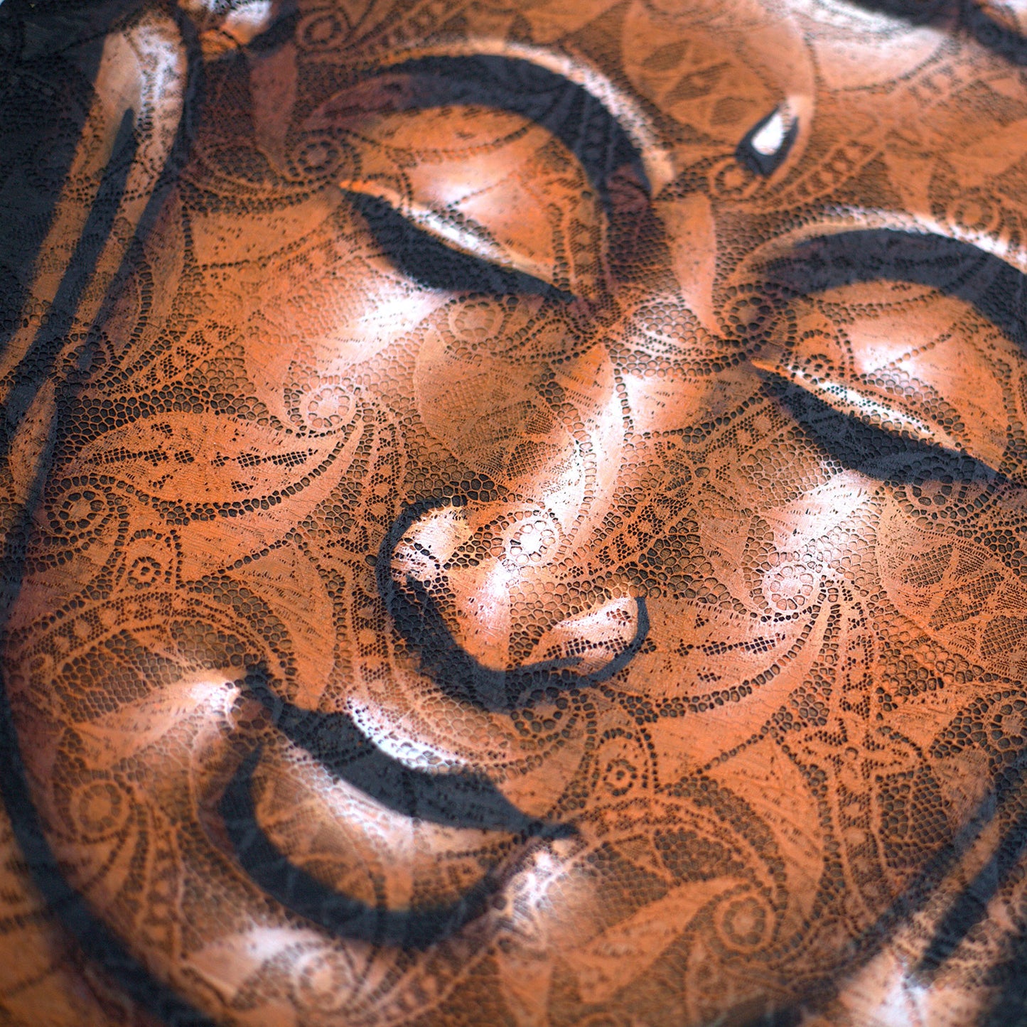 Buddha Painting - Copper Brocade Detail. Sizes: H:80 W:60 D:3cm