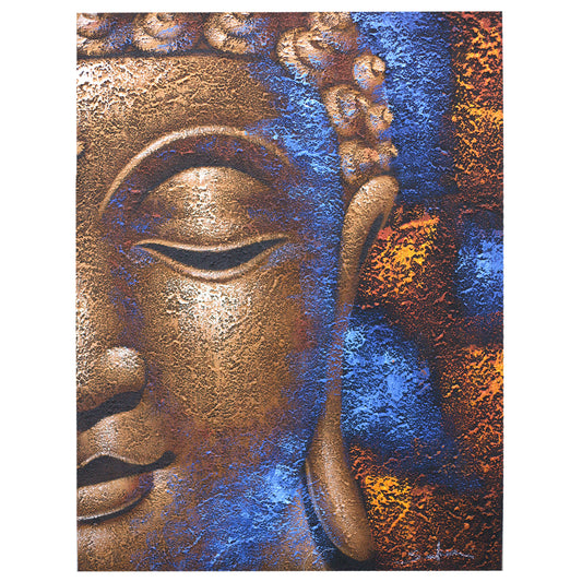 Buddha Painting - Copper Face. Sizes: H:80 W:60 D:3cm