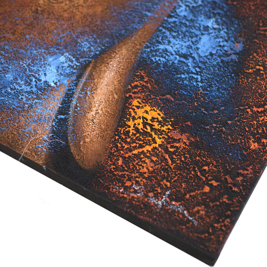 Buddha Painting - Copper Face. Sizes: H:80 W:60 D:3cm