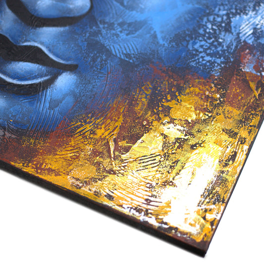 Buddha Painting - Blue Face Abstract. Sizes: H:80 W:60 D:3cm