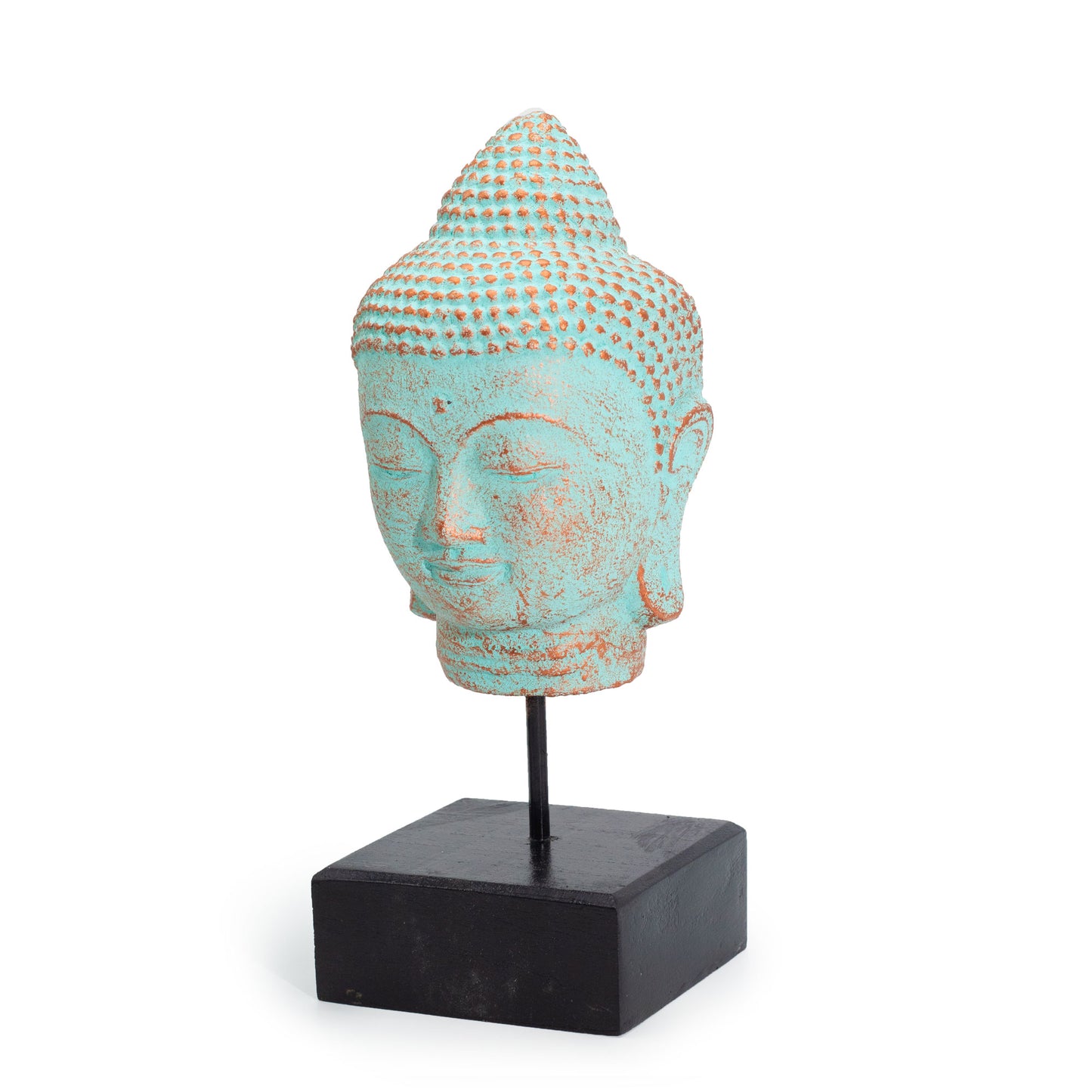 Stillness Buddhakopf auf Ständer - Grünes Kupfer