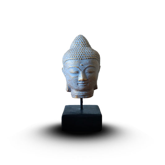 Stillness Buddhakopf auf Ständer - Blaues Kupfer
