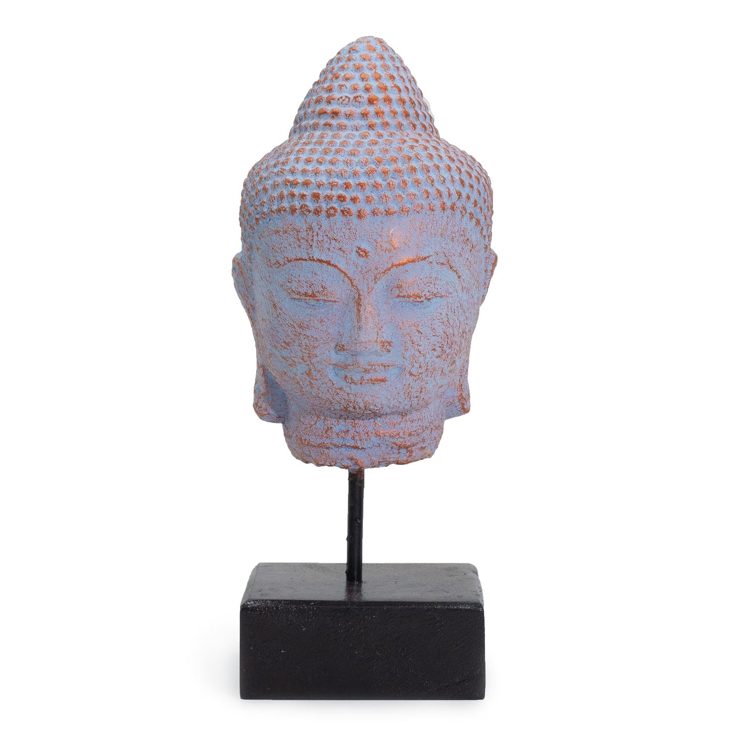 Stillness Buddhakopf auf Ständer - Blaues Kupfer