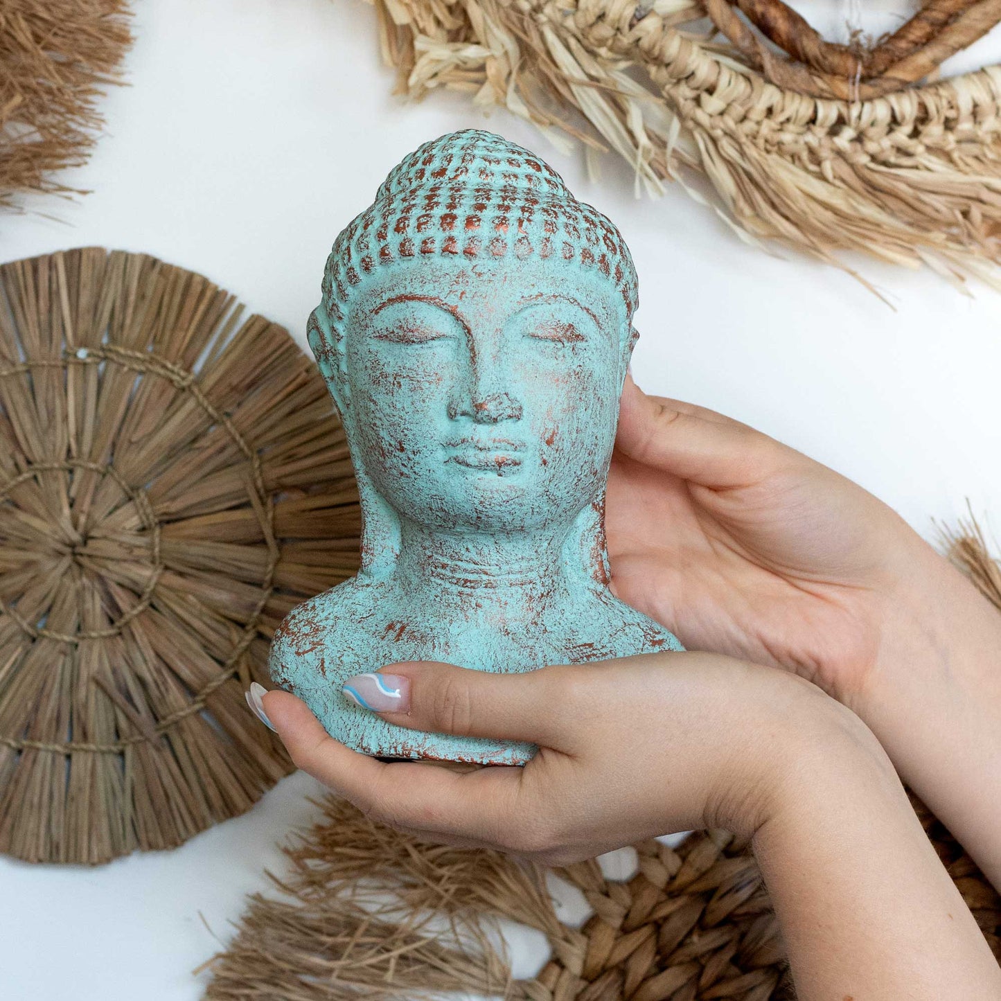 Tranquility Buddhakopf - Grünes Kupfer