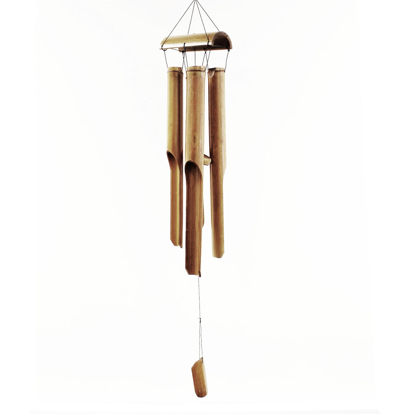 Bambus-Windspiel – Natürliches Finish – 4 große Röhren