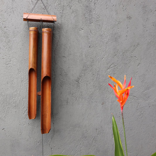 Bambus-Windspiel – Natürliches Finish – 4 große Röhren