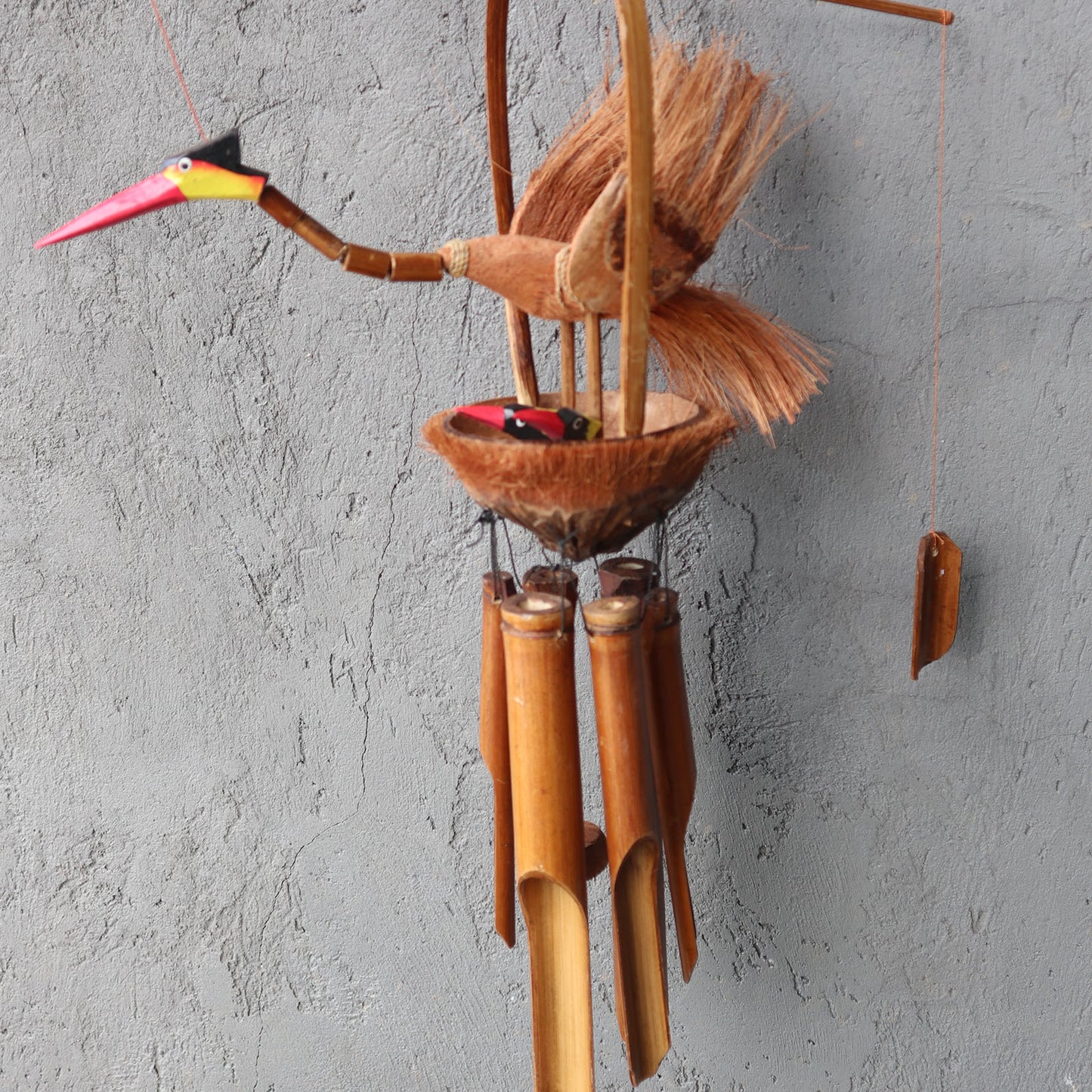 Bambus-Windspiel - Natürliches Finish - Mutter &amp; Küken
