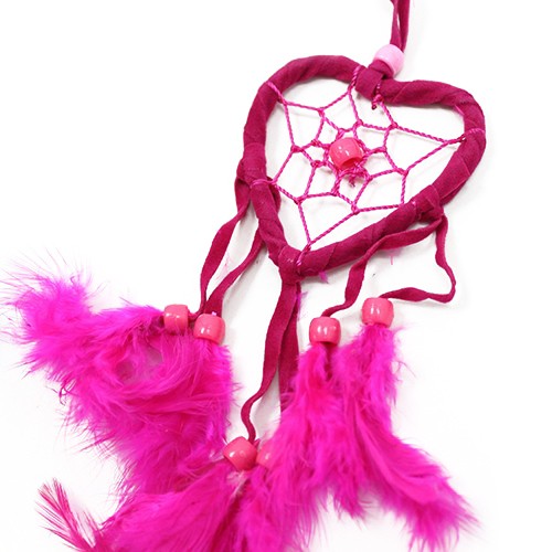 Bali Dreamcatchers - Small Heart - Turq/Pink/Purp. Pack Of 2.