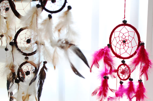 Bali Dreamcatchers - Medium Round - Rainbow. Pack Of 6.