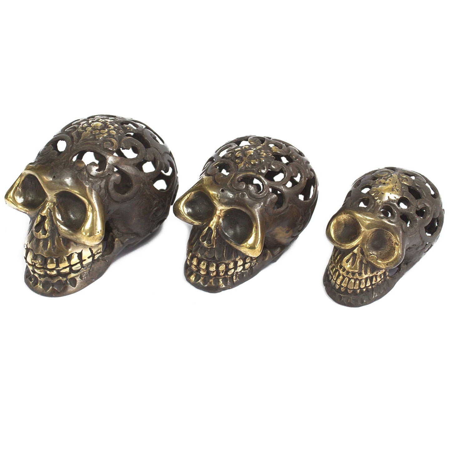 Vintage Messing Totenkopf - Med