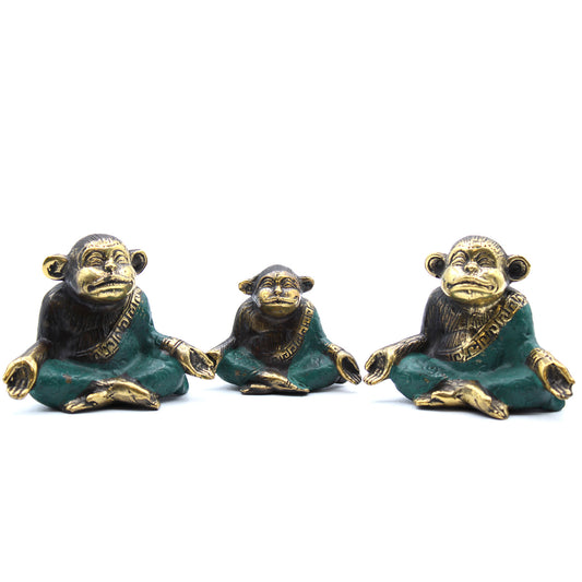 3er-Set – Familie der Yoga-Affen (verschiedene Größen)