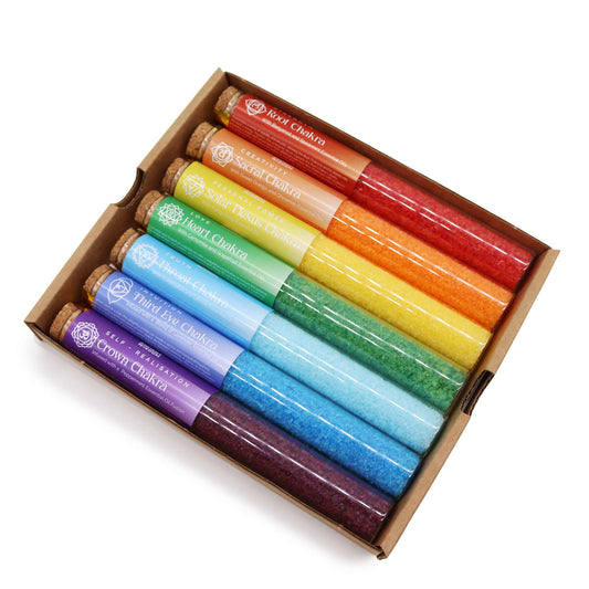 Chakra-Badesalz – Geschenkpackung mit 7 Stück