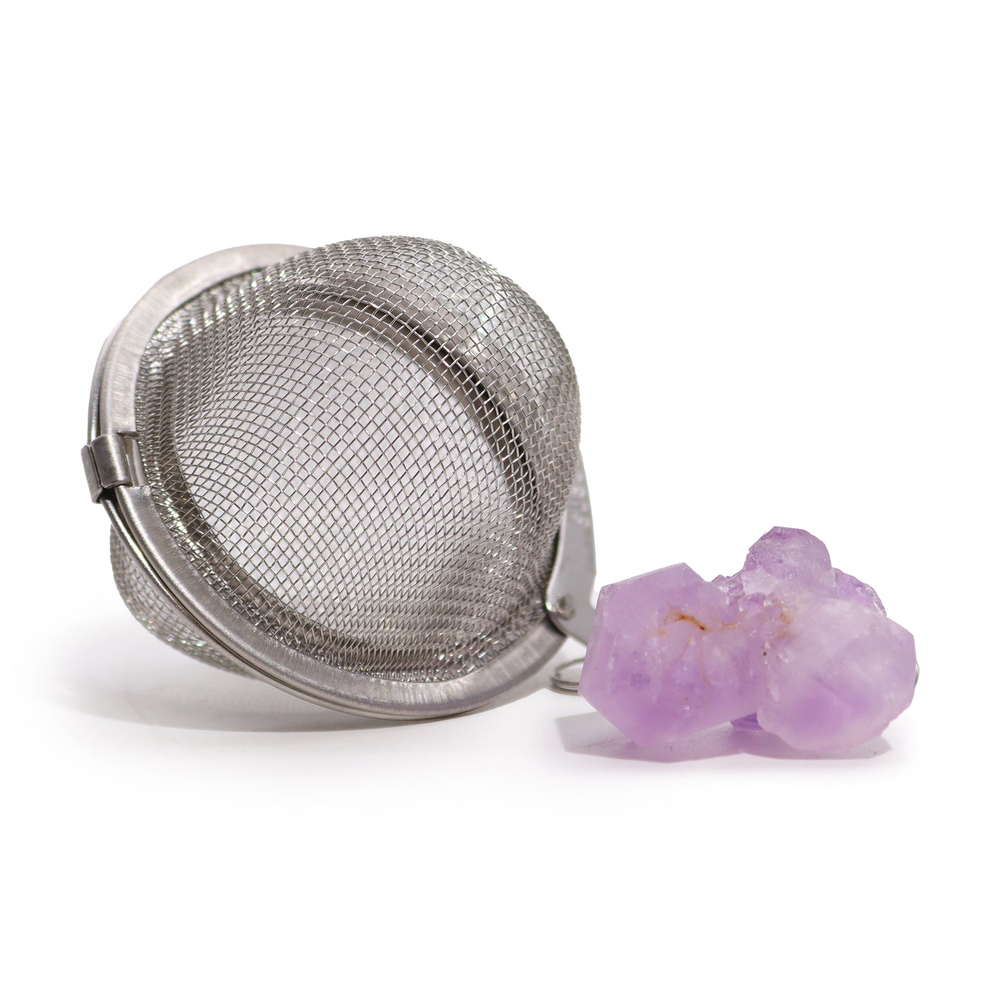 Teesieb aus Rohkristall-Edelsteinen – Amethyst-Cluster