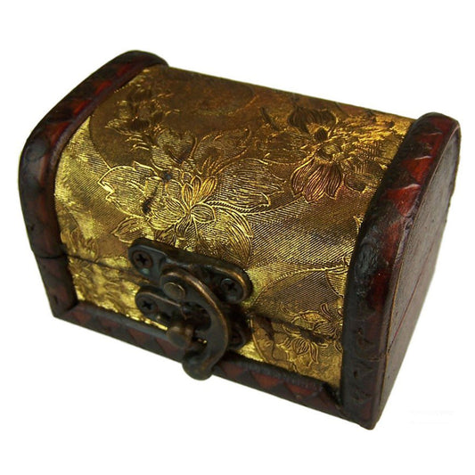 Med Colonial Boxes - Gold Panel.      5.5cm x 6cm x 9cm