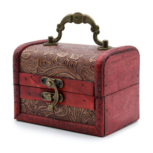 MLrg Colonial Boxes - Floral Embossed.      8cm x 11cm x 8cm