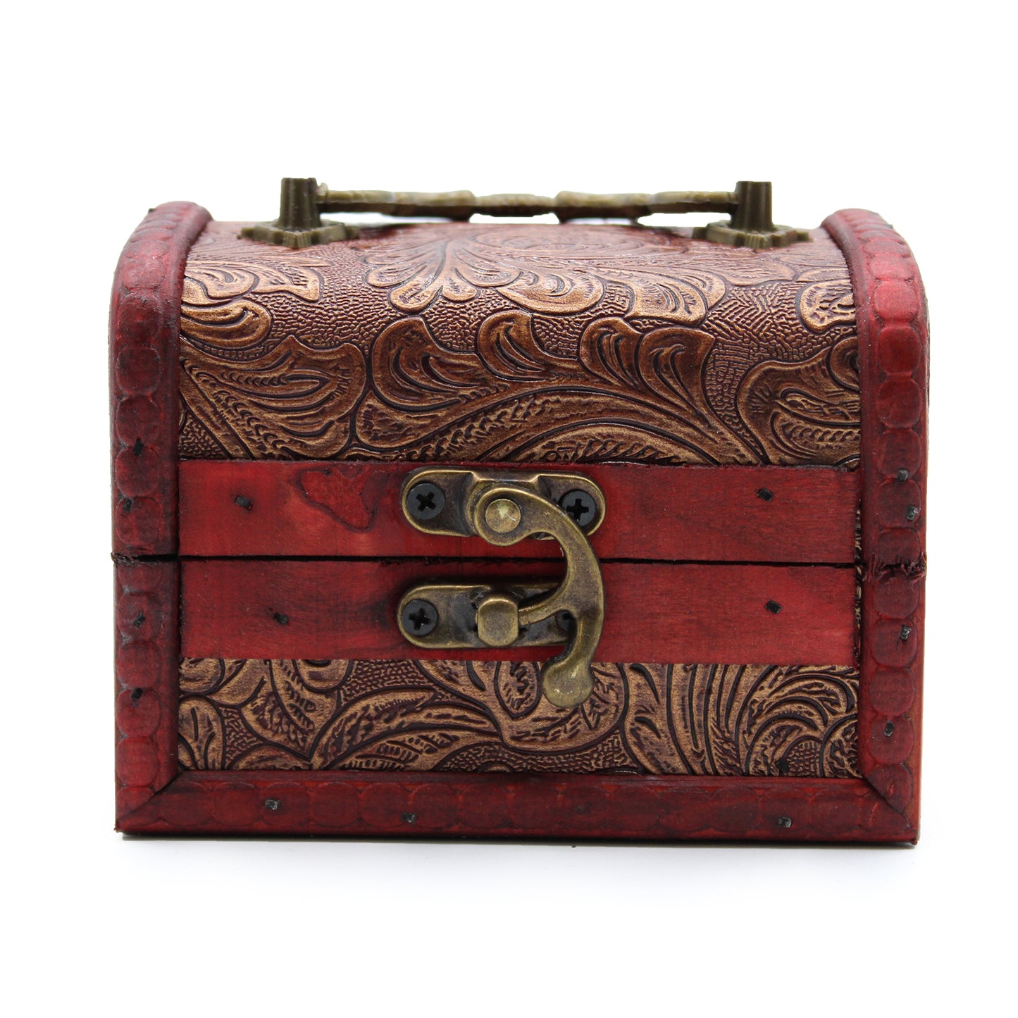 MLrg Colonial Boxes - Floral Embossed.      8cm x 11cm x 8cm