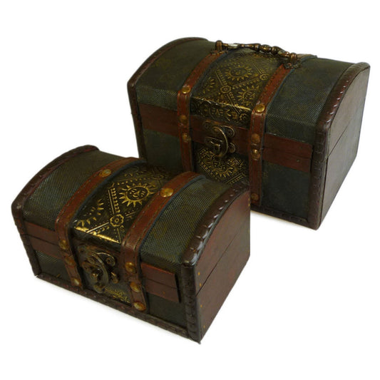 Sets of 2 Colonial Boxes - Metal Embossed.    80x150x80 (mm)