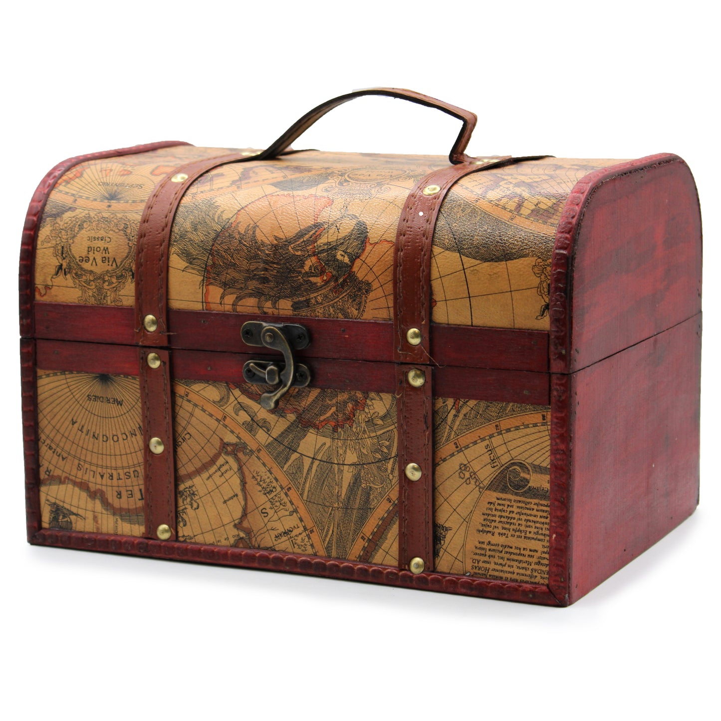 Old Map Chest - Set of 3.          20cm x 30cm x 20cm/15cm x 24cm x 15.5cm/10cm x 18cm x 10.5cm