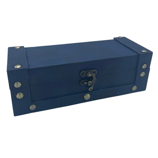 Long Tea Chest - Teal.   21.5x8.5x7 (cm)