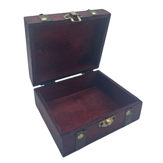 Square Tea Chest - Tan.   13x5.8x11 (cm)