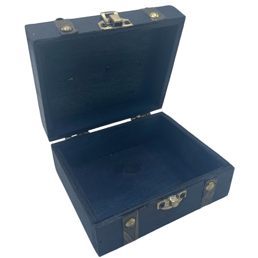 Square Tea Chest - Teal.   13x5.8x11 (cm)