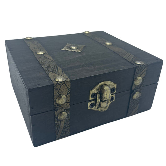 Square Tea Chest - Grey.   13x5.8x11 (cm)