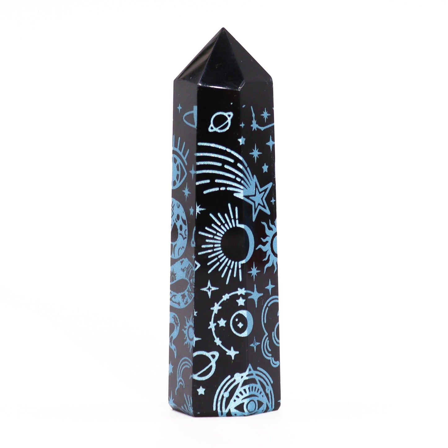 Schwarze Obsidianspitzen - Mystic Story - Himmelblau