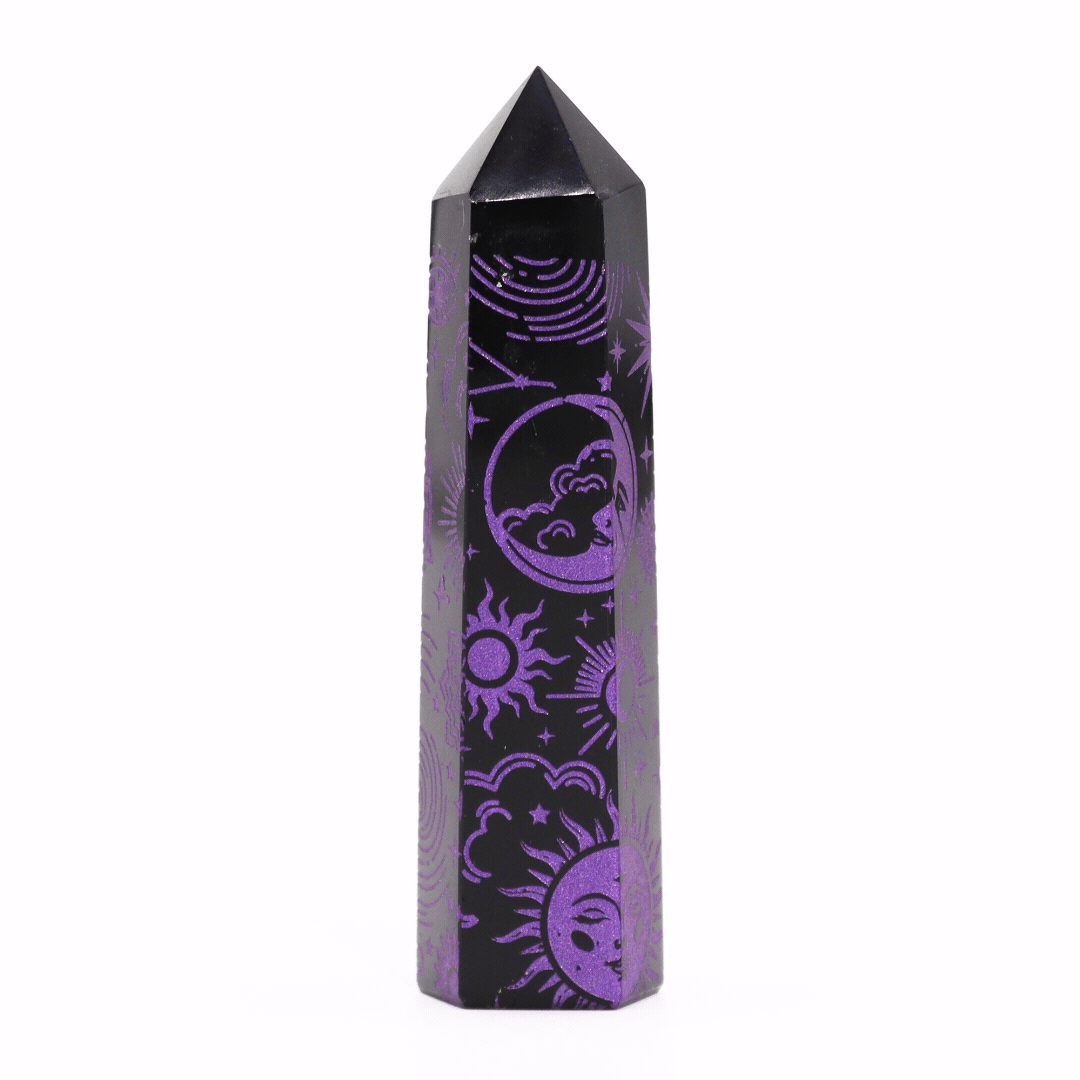 Schwarze Obsidianspitze - Mystic Story - Deep Purple