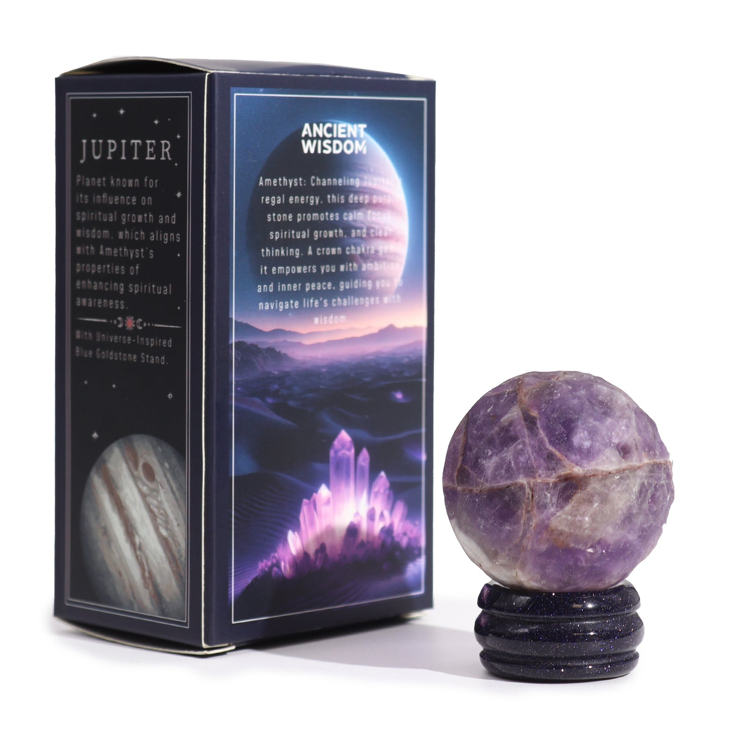 Ametyst-Planet auf einem Sola-Goldstone-Ständer (JUPITER)