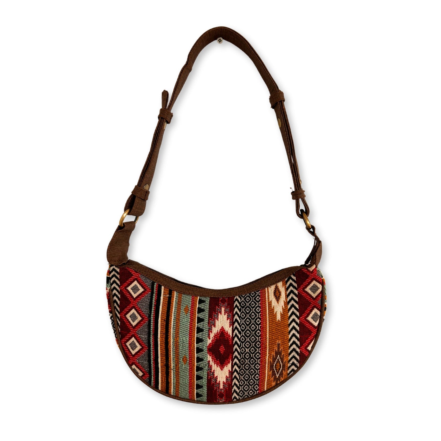 Jacquard Hobo Bag – Rich Browns (brauner Riemen)