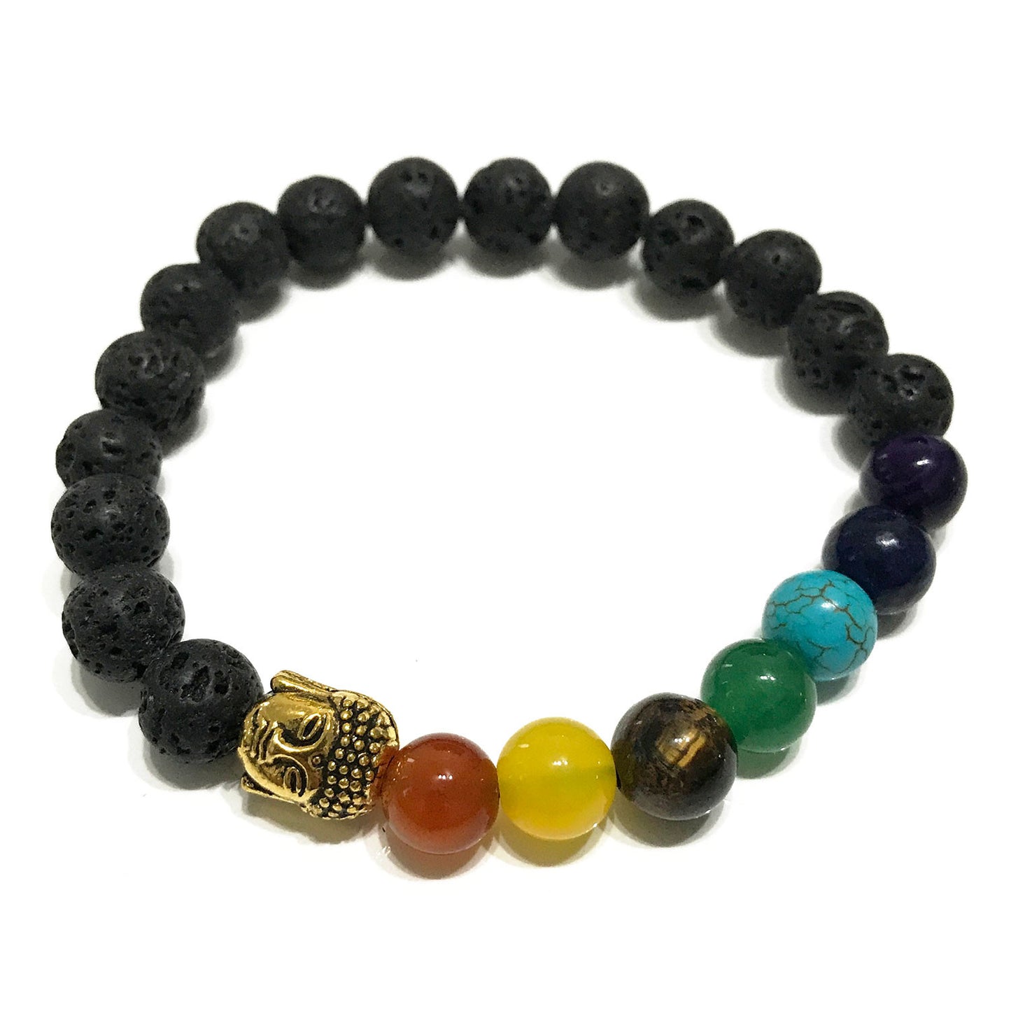 Lavastein Armband - Buddha Chakra