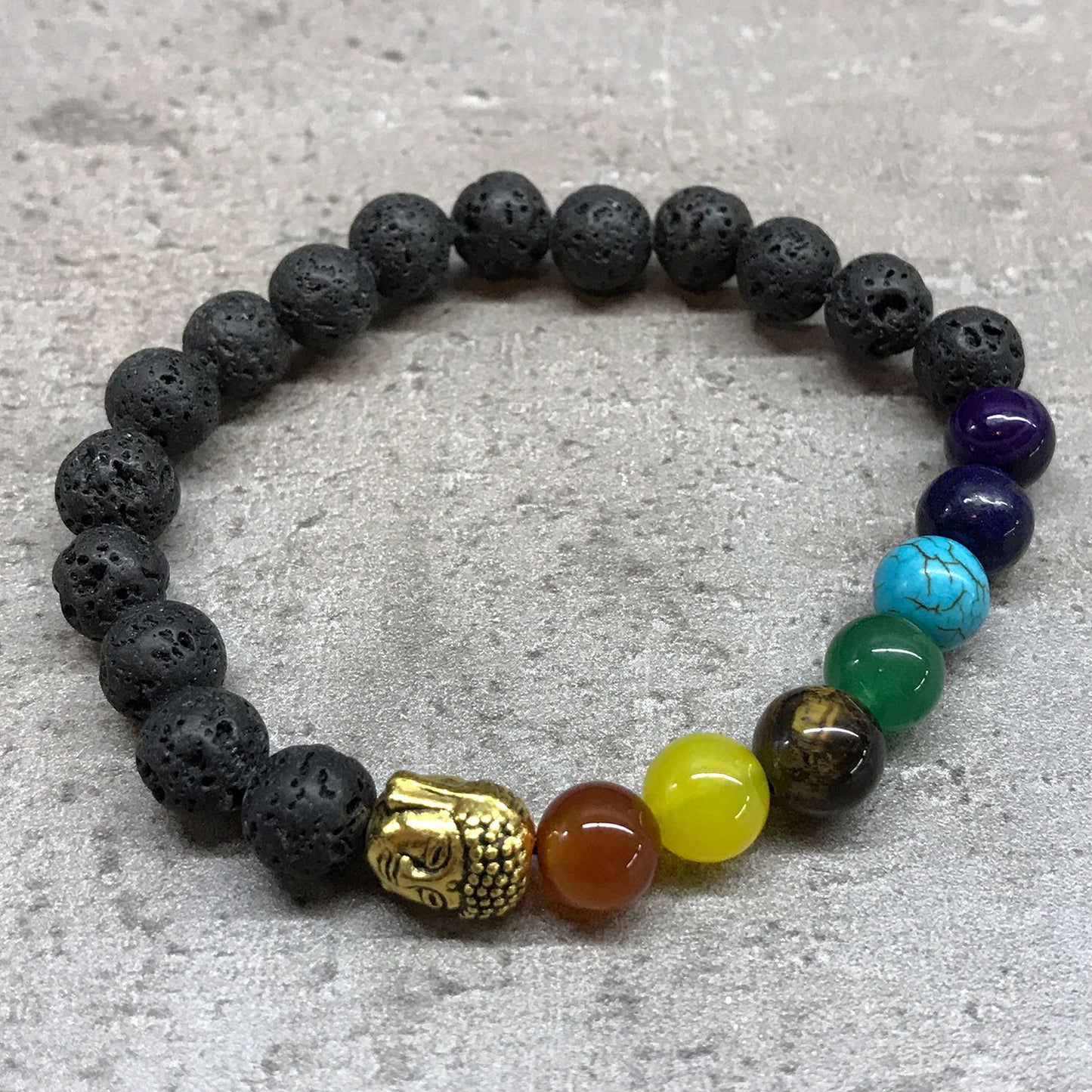 Lavastein Armband - Buddha Chakra