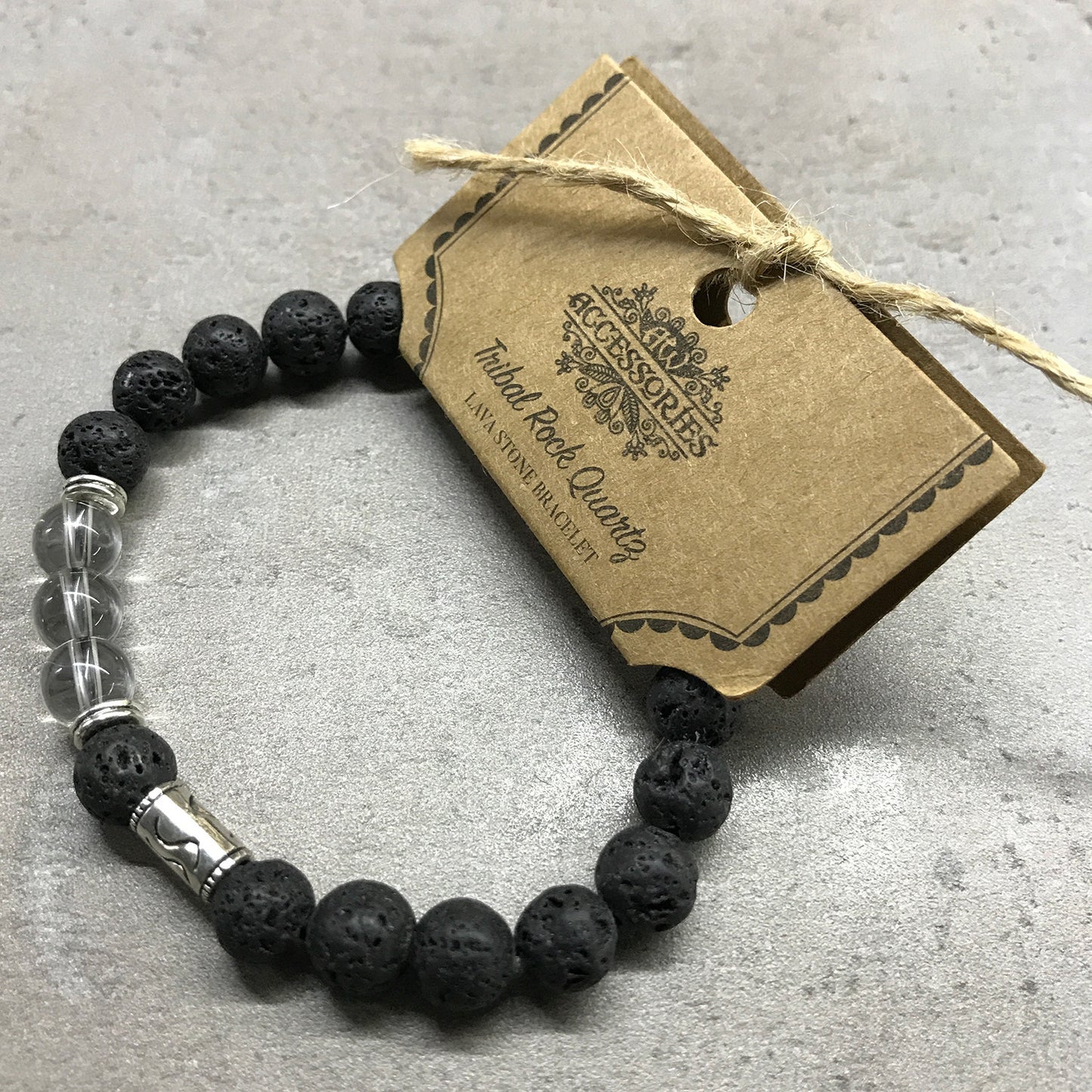 Lavastein Armband - Tribal Rock Quartz