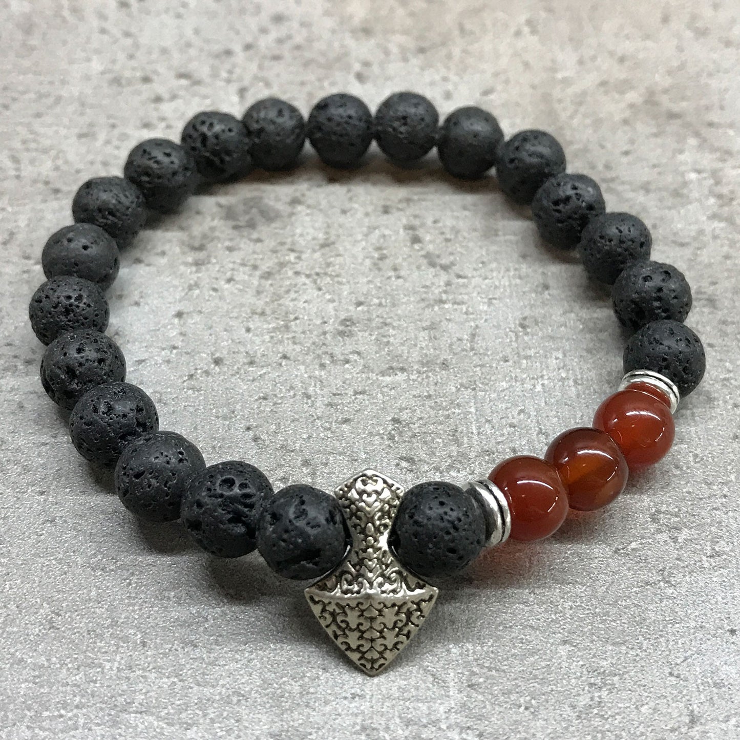 Lavastein Armband - Axtkopf Karneol