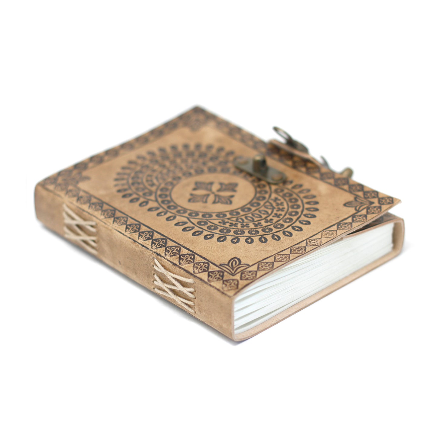 Blaues Mandala-Notizbuch aus Leder (7x5 Zoll)