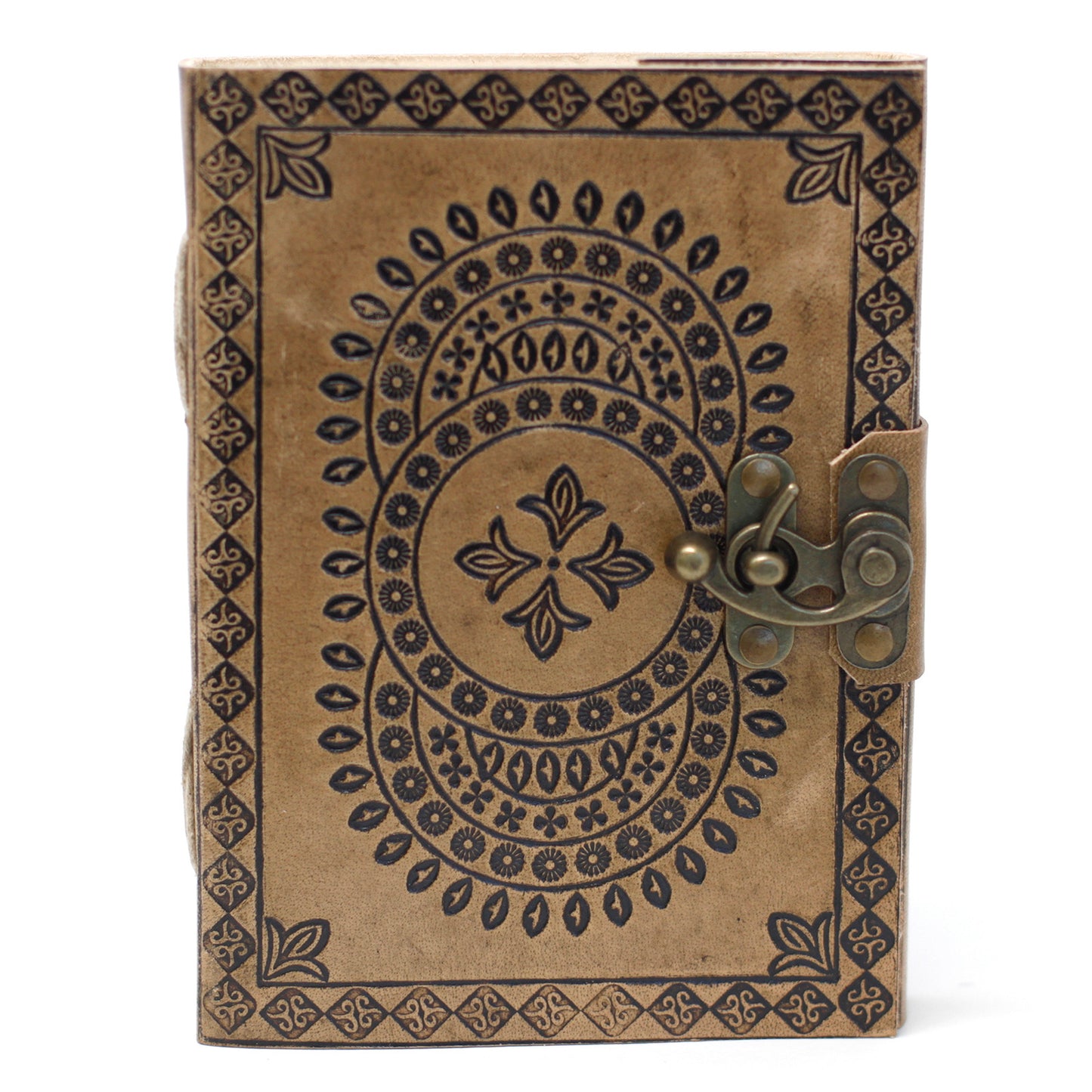 Blaues Mandala-Notizbuch aus Leder (7x5 Zoll)
