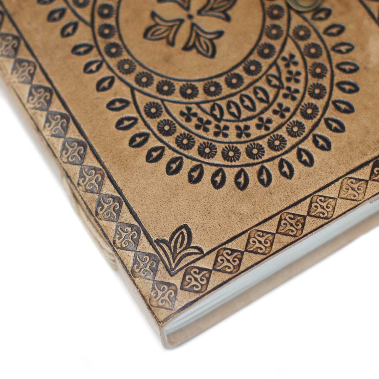 Blaues Mandala-Notizbuch aus Leder (7x5 Zoll)