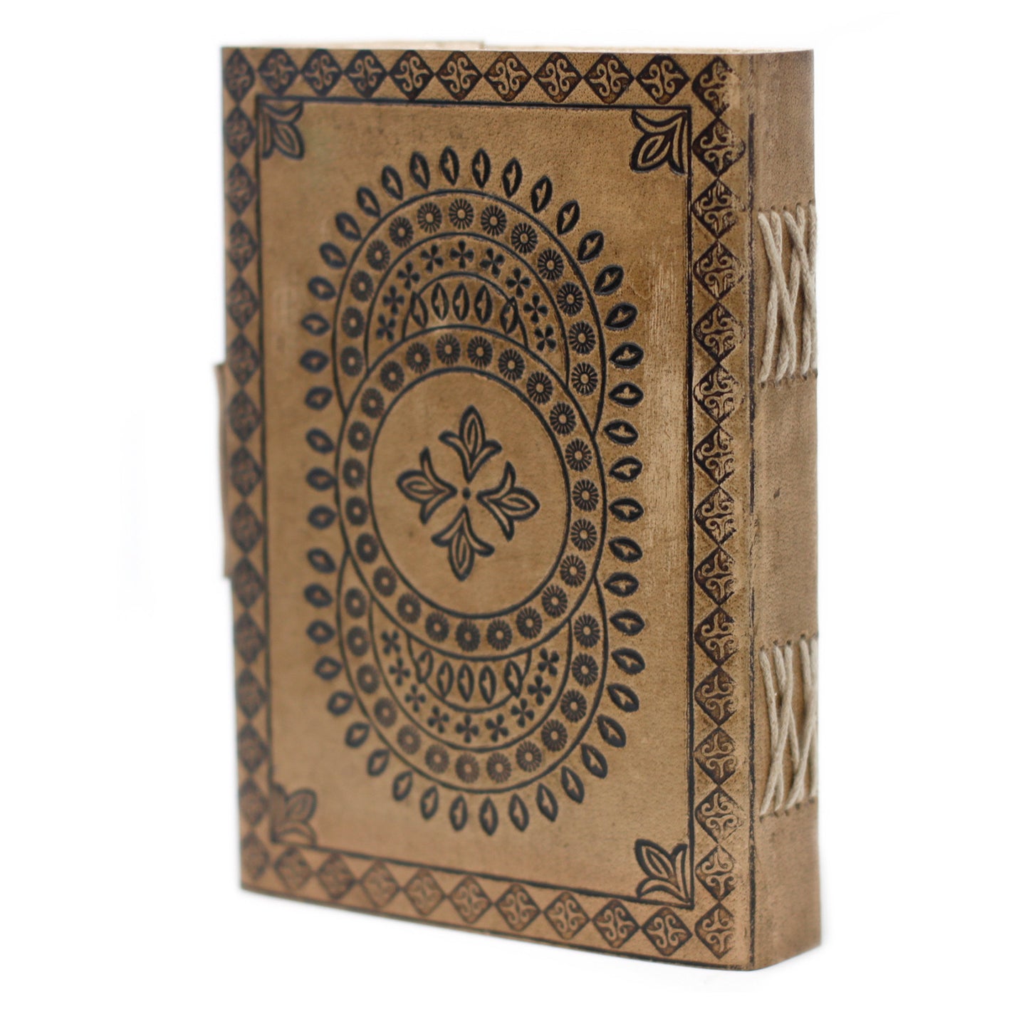 Blaues Mandala-Notizbuch aus Leder (7x5 Zoll)