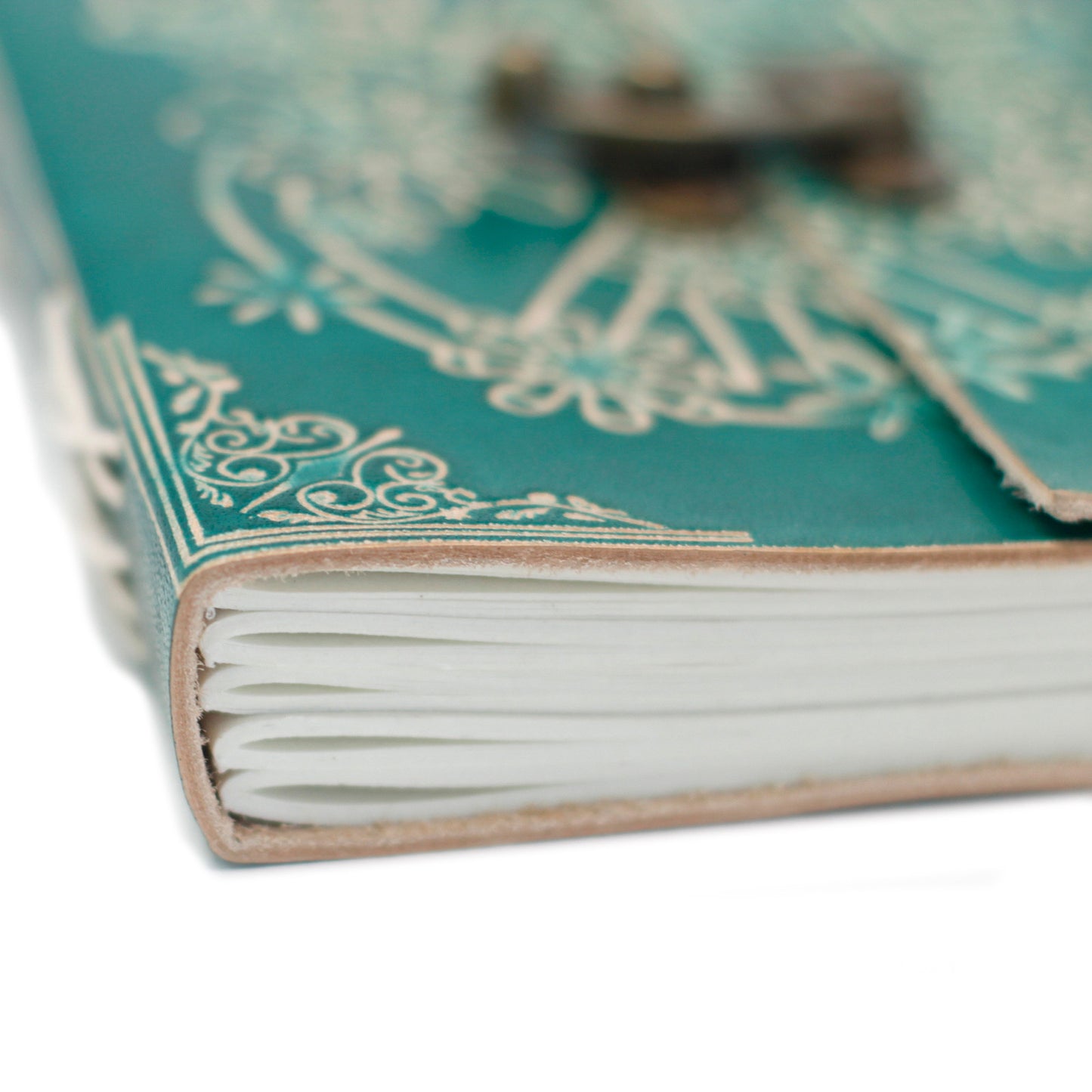 Notizbuch „Green Peace“ aus Leder mit Schloss (7x5 Zoll)