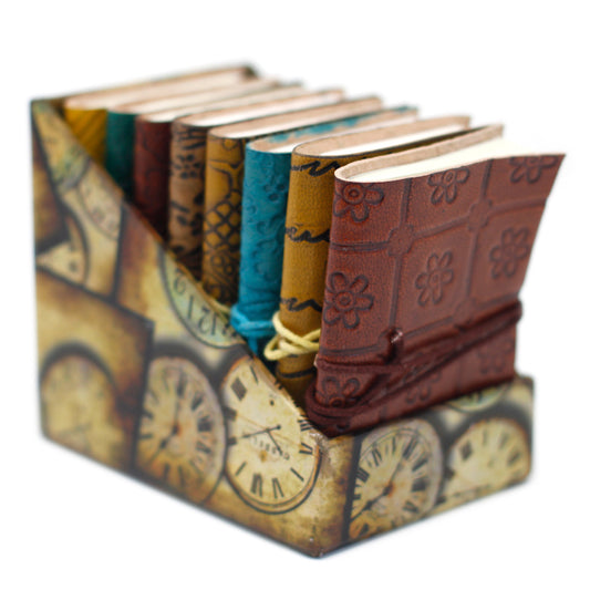Mini-Notizbuch aus sortiertem Leder (4x3 Zoll) – 1 Stück