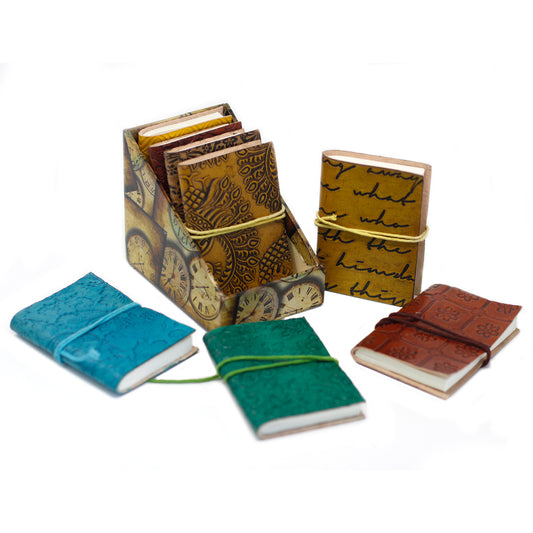 Mini-Notizbuch aus sortiertem Leder (4x3 Zoll) – 1 Stück