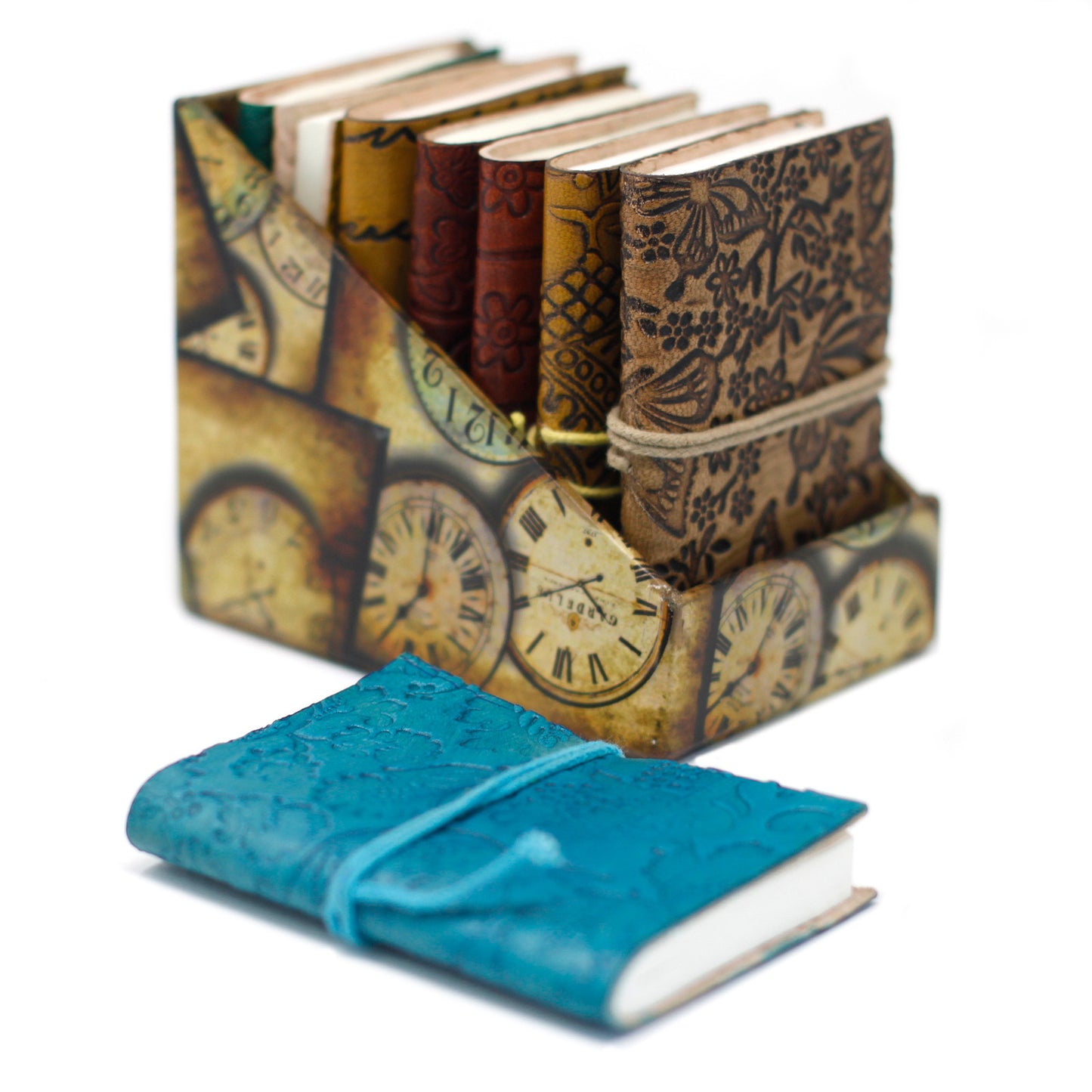 Mini-Notizbuch aus sortiertem Leder (4x3 Zoll) – 1 Stück