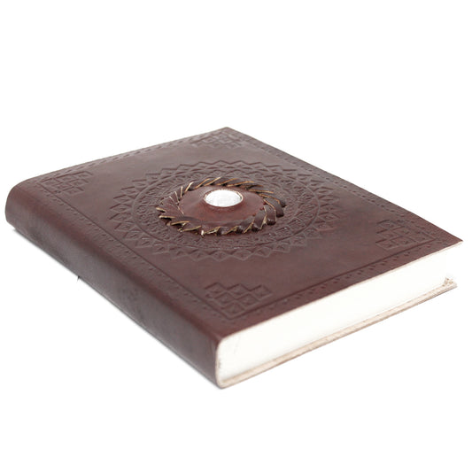 Mondstein-Notizbuch aus Leder (7x5 Zoll)