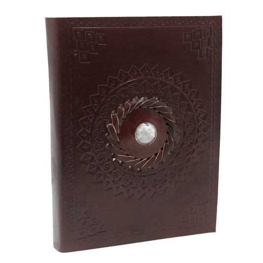 Mondstein-Notizbuch aus Leder (7x5 Zoll)