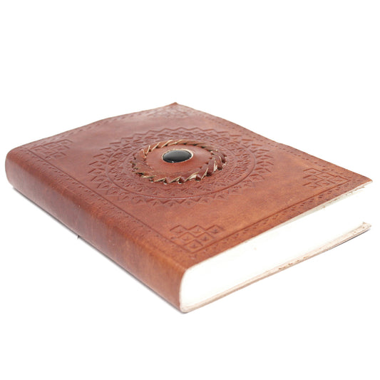 Notizbuch aus schwarzem Onyxleder (7x5 Zoll)