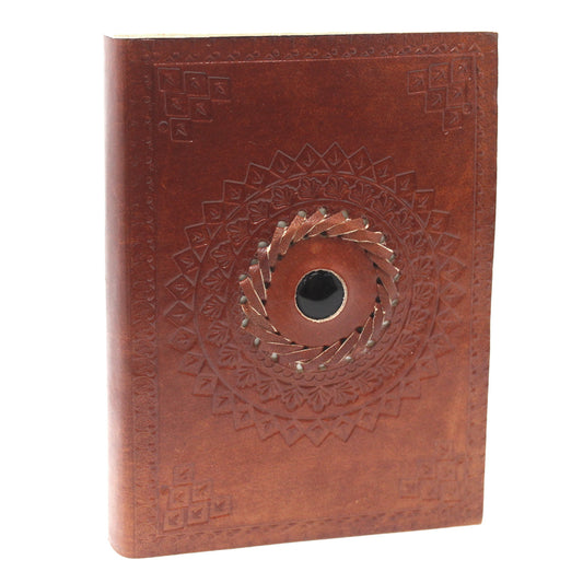 Notizbuch aus schwarzem Onyxleder (7x5 Zoll)