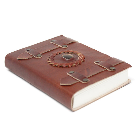 Leder-Tigerauge mit Gürtel-Notizbuch (6x4")