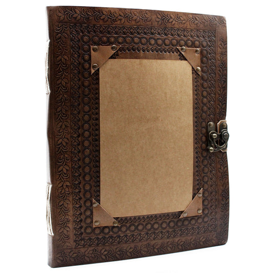 Riesiges, individuell anpassbares Besucherbuch aus Leder, 10 x 13 (200 Seiten)