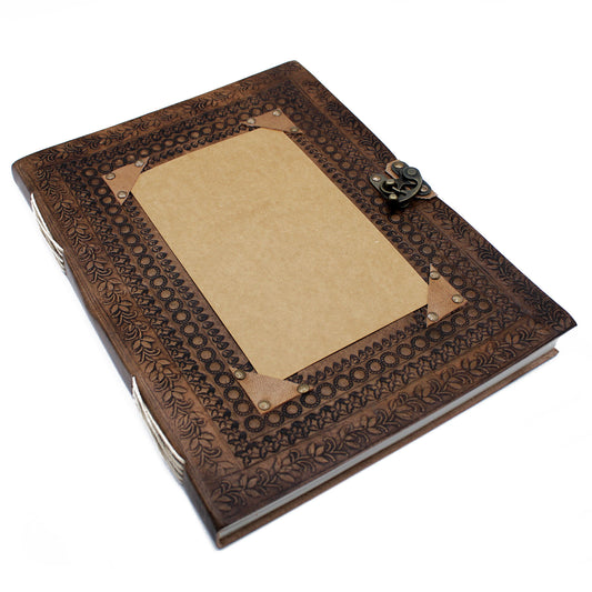Riesiges, individuell anpassbares Besucherbuch aus Leder, 10 x 13 (200 Seiten)